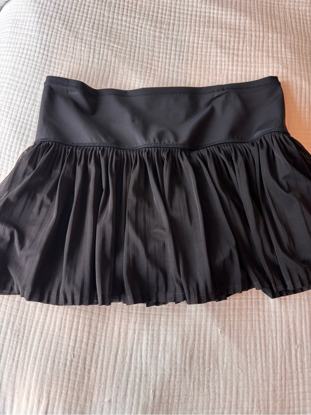 Athleta Black Chiffon Pleated Tennis Skirt